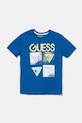 Dětské bavlněné tričko Guess potisk modrá L5GI13.K8HM4.PPYA