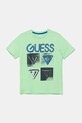 Dječja pamučna majica kratkih rukava Guess Planet friendly zelena L5GI13.K8HM4.PPYA