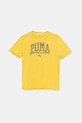 Puma tricou de bumbac pentru copii CLASS Graphic Tee print galben 685814