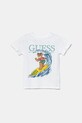 Guess t-shirt bawełniany dziecięcy nadruk biały N5GI04.K8HM4.PPYA