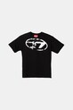 Diesel t-shirt bawełniany dziecięcy TBOXTN14 OVER T-SHIRT nadruk czarny J02240