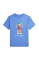 Polo Ralph Lauren tricou de bumbac pentru copii print albastru 323973136001