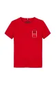 Tommy Hilfiger t-shirt bawełniany dziecięcy KB0KB09536.128.176.PPYA czerwony SS25