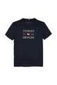 Tommy Hilfiger tricou de bumbac pentru copii KB0KB09538.128.176.PPYA bleumarin SS25