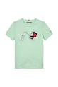 Παιδικό βαμβακερό μπλουζάκι Tommy Hilfiger KB0KB09648.128.176.PPYA πράσινο SS25