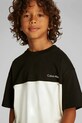 Детская хлопковая футболка Calvin Klein Jeans IB0IB02450.128.176.PPYA чёрный