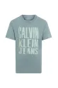 Детская хлопковая футболка Calvin Klein Jeans IB0IB02459.128.176.PPYA бирюзовый SS25