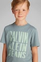 Calvin Klein Jeans t-shirt bawełniany dziecięcy IB0IB02459.128.176.PPYA turkusowy