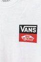 Dečki Otroška bombažna kratka majica Vans OG LOGO VN000GDGWHT1 bela