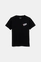 Vans t-shirt bawełniany dziecięcy Stuck On nadruk czarny VN000MMKBLK1