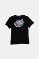 Vans t-shirt bawełniany dziecięcy Stuck On VN000MMKBLK1 czarny SS25