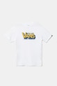 Vans tricou de bumbac pentru copii Checker Drop print alb VN000MK6WHT1