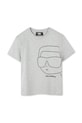 Otroška bombažna kratka majica Karl Lagerfeld Z30425.86.108 siva SS25