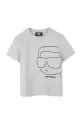 Karl Lagerfeld tricou de bumbac pentru copii Z30425.114.150 gri SS25