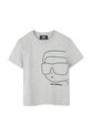 Детская хлопковая футболка Karl Lagerfeld Z30425.162.174 серый SS25