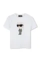 Karl Lagerfeld tricou de bumbac pentru copii print alb Z30437.114.150