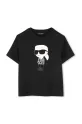 Karl Lagerfeld tricou de bumbac pentru copii print negru Z30438.86.108