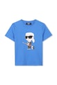 Karl Lagerfeld t-shirt bawełniany dziecięcy nadruk niebieski Z30438.162.174