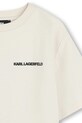 Karl Lagerfeld t-shirt bawełniany dziecięcy beżowy Z30440.86.108