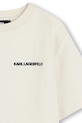 Детская хлопковая футболка Karl Lagerfeld бежевый Z30440.162.174