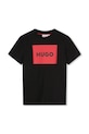 Detské bavlnené tričko HUGO bavlna čierna G00334.114.150