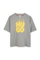 HUGO t-shirt bawełniany dziecięcy G00338.162.174 szary SS25