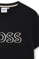 Мальчик Детская хлопковая футболка BOSS J52034.162.174 чёрный
