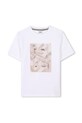 Dječja pamučna majica kratkih rukava BOSS J52036.102.108 bijela SS25