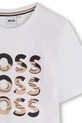 Chlapec Detské bavlnené tričko BOSS J52038.162.174 biela