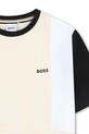 Chłopiec BOSS t-shirt bawełniany dziecięcy J52039.114.150 beżowy