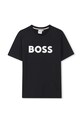 BOSS t-shirt bawełniany dziecięcy J52049.114.150 czarny SS25
