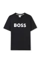 BOSS t-shirt bawełniany dziecięcy J52049.162.174 czarny SS25