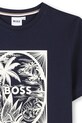 BOSS gyerek pamut póló sötétkék J52050.114.150