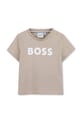 Μωρό βαμβακερό μπλουζάκι BOSS στάμπα μπεζ J52105.67.81