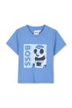 BOSS t-shirt bawełniany niemowlęcy nadruk niebieski J52110.67.81