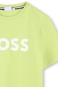Хлопчик Дитяча бавовняна футболка BOSS J52030.162.174 зелений
