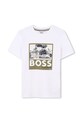 BOSS t-shirt bawełniany dziecięcy J52032.102.108 biały SS25