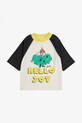 Bobo Choses tricou de bumbac pentru copii Hello Joy 125AC016 alb SS25