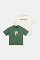 Emporio Armani t-shirt bawełniany dziecięcy 2-pack nadruk beżowy EB000318.AF13913
