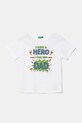 United Colors of Benetton tricou de bumbac pentru copii print alb 3I1XG10IJ.P.Seasonal