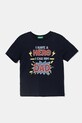United Colors of Benetton t-shirt bawełniany dziecięcy nadruk granatowy 3I1XG10IJ.P.Seasonal