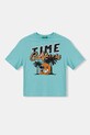 United Colors of Benetton tricou de bumbac pentru copii print turcoaz 3I1XC10O4.G.Seasonal