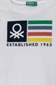 Băieți United Colors of Benetton tricou de bumbac pentru copii 3I1XG10HT.P.Seasonal alb