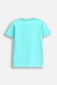 Dječja pamučna majica kratkih rukava Coccodrillo WC5143210VBA tirkizna SS25