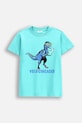 Детска памучна тениска Coccodrillo памук тюркоазен WC5143218VBA