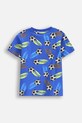 Дитяча бавовняна футболка Coccodrillo WC5143203MBK блакитний SS25
