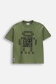 Dječja pamučna majica kratkih rukava Coccodrillo pamuk zelena WC5143201GBJ