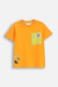 Coccodrillo t-shirt bawełniany dziecięcy WC5143203GBK pomarańczowy SS25