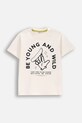 Παιδικό βαμβακερό μπλουζάκι Coccodrillo στάμπα μπεζ WC5143207VBB
