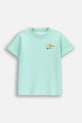 Detské bavlnené tričko Coccodrillo bavlna tyrkysová WC5143209VBB